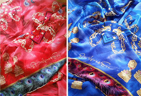 bespoke silk scarf commission wedding gift