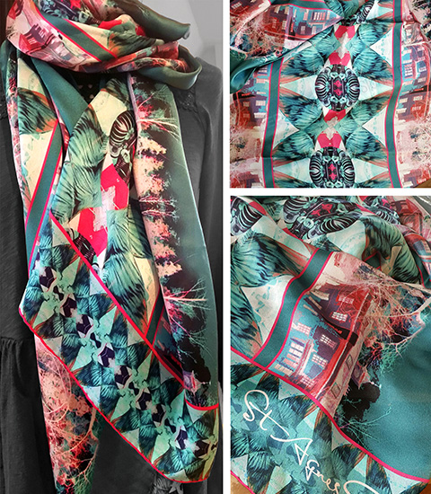 bespoke silk scarf commission corporate gift