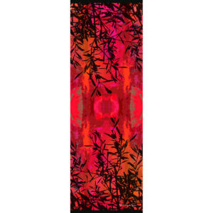bespoke silk scarf St Agnes Eve Shadowplay very red